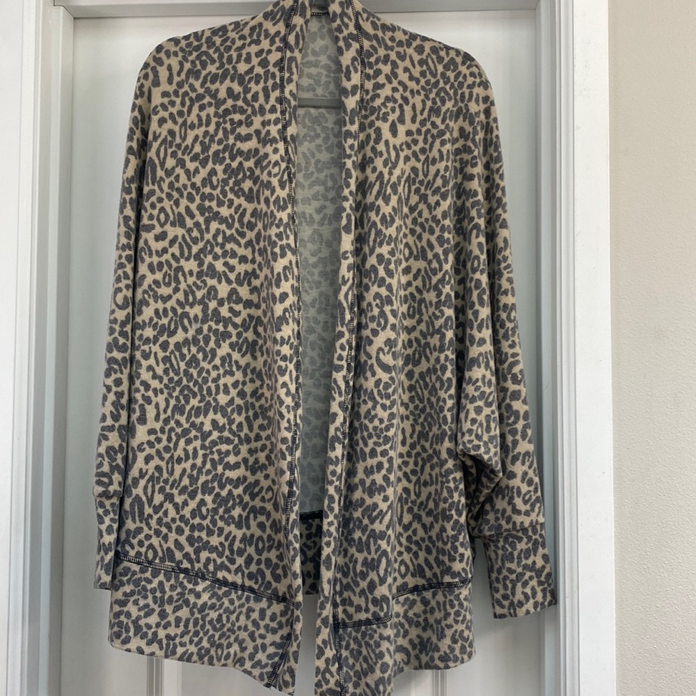 Socialite Animal Print Cardigan 1X